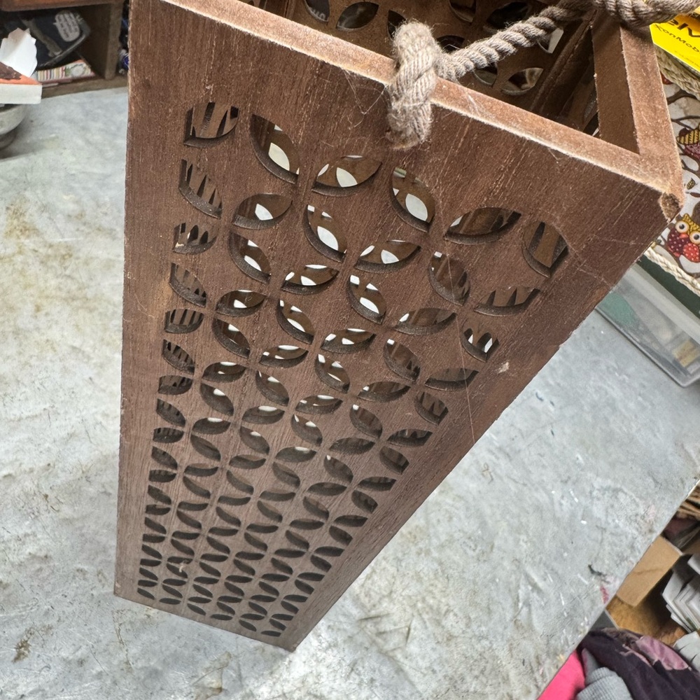 Brown Wooden Hanging Lantern
